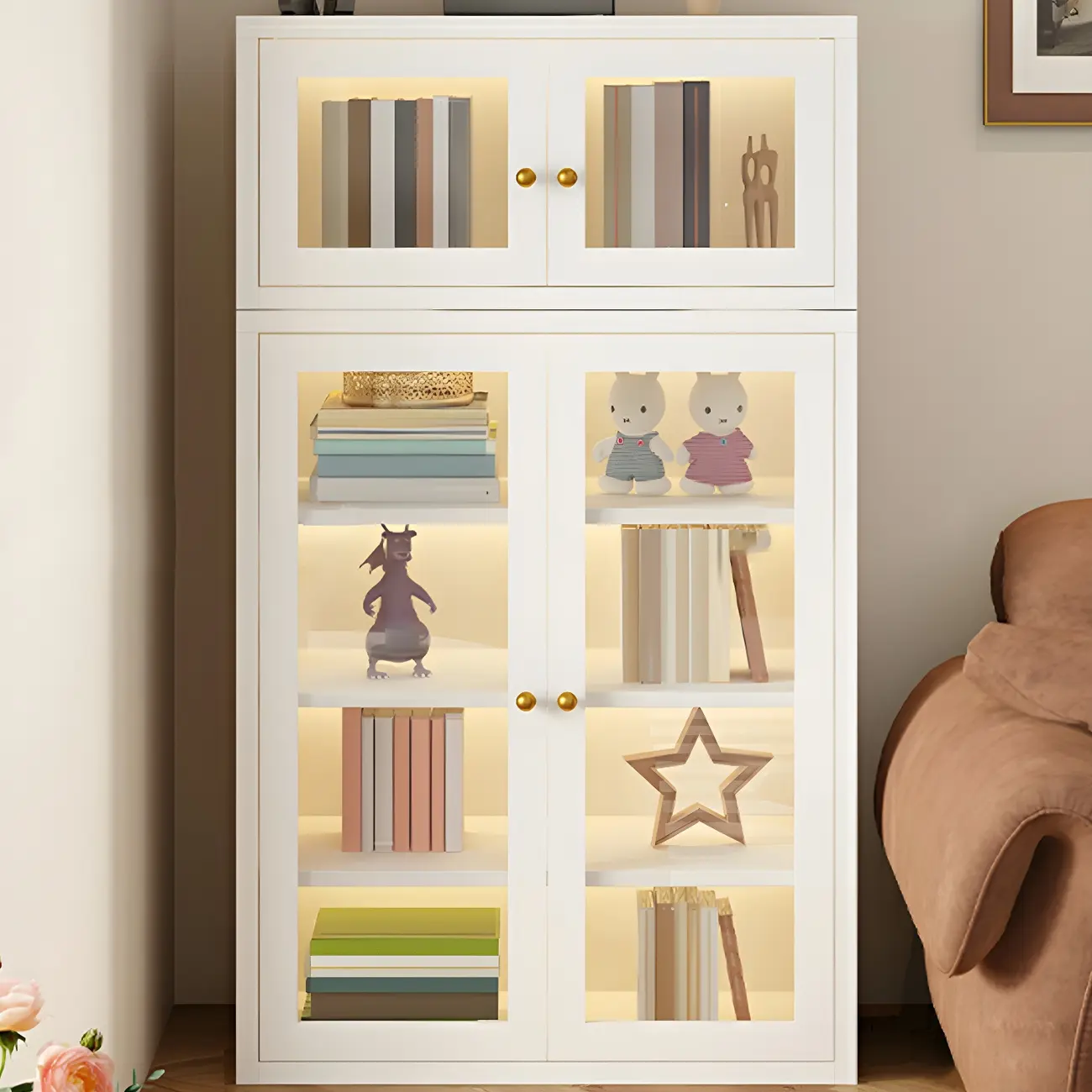 Modern Minimalist Solid Color Iron Rectangle Storage Cabinet