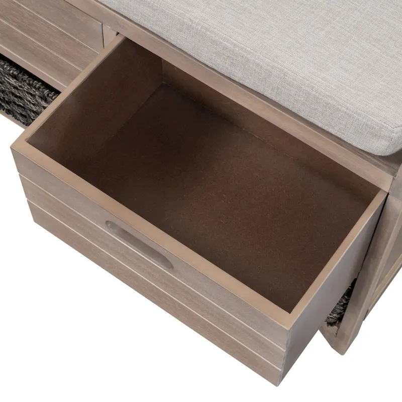 Fully Assembled Shoe Bench with Removable Cushion