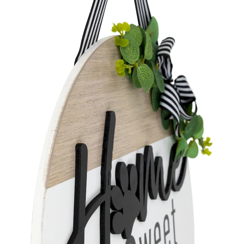 Home Sweet Home Paw Print Wall Sign - 15.75