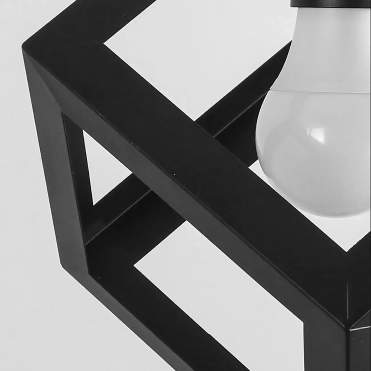 Industrial Black Metal Geometric Island Pendant Light