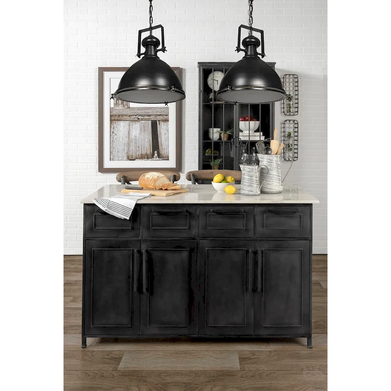 Bashaw III Black Metal Conical Pendant Light