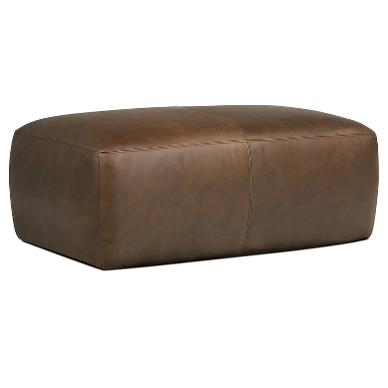 Poly & Bark Denver Leather Ottoman - Full Grain Genuine Italian Leather