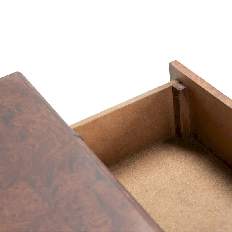 SAFAVIEH Franc Dark Brown/ Gold 2-Drawer 1-Shelf Console Table - 42 W x 15.8 L x 29 H - 42Wx16Dx29H