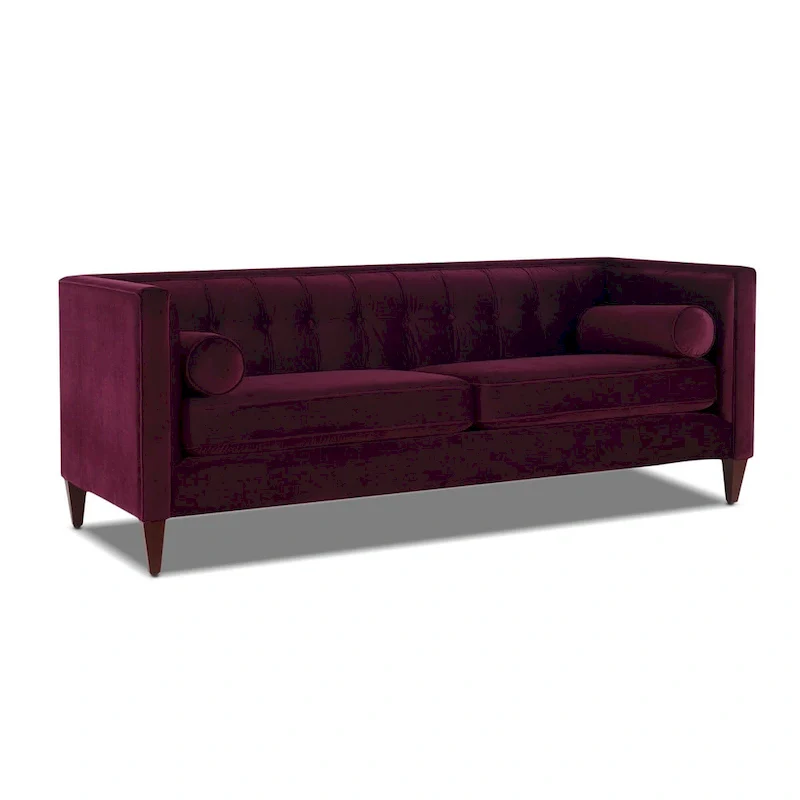 Modern Upholstered Tufted Swallowtail Sofa
