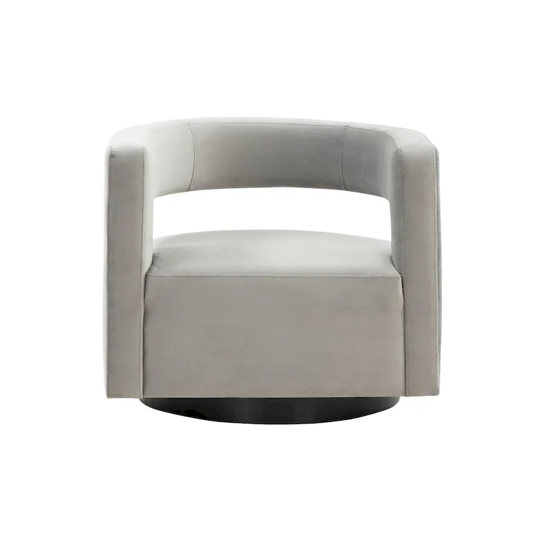 Upholstered Swivel Chair with Cut-Out Back