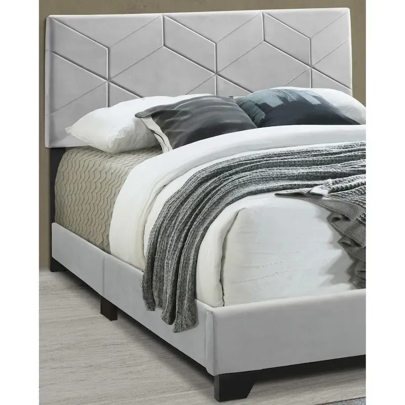 All-in-One Upholstered Grey Bed