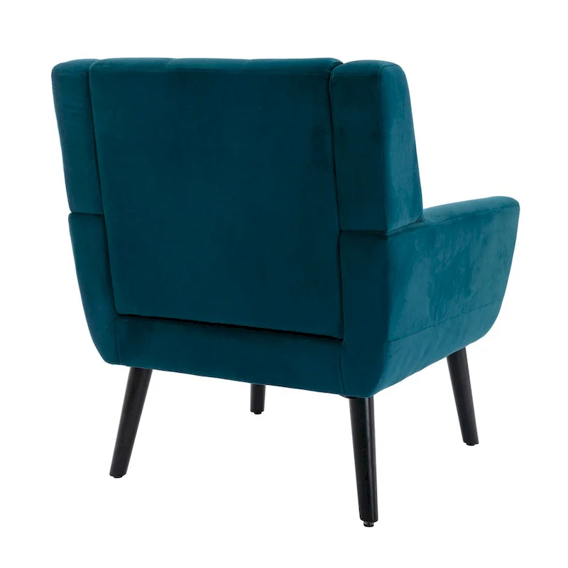 Velvet Upholstered Accent Chair Modern Living Room Lounge Arm Chairs with Ergonomic Backrest Chair