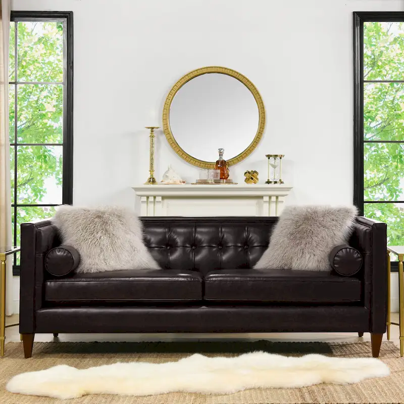Modern Upholstered Tufted Swallowtail Sofa