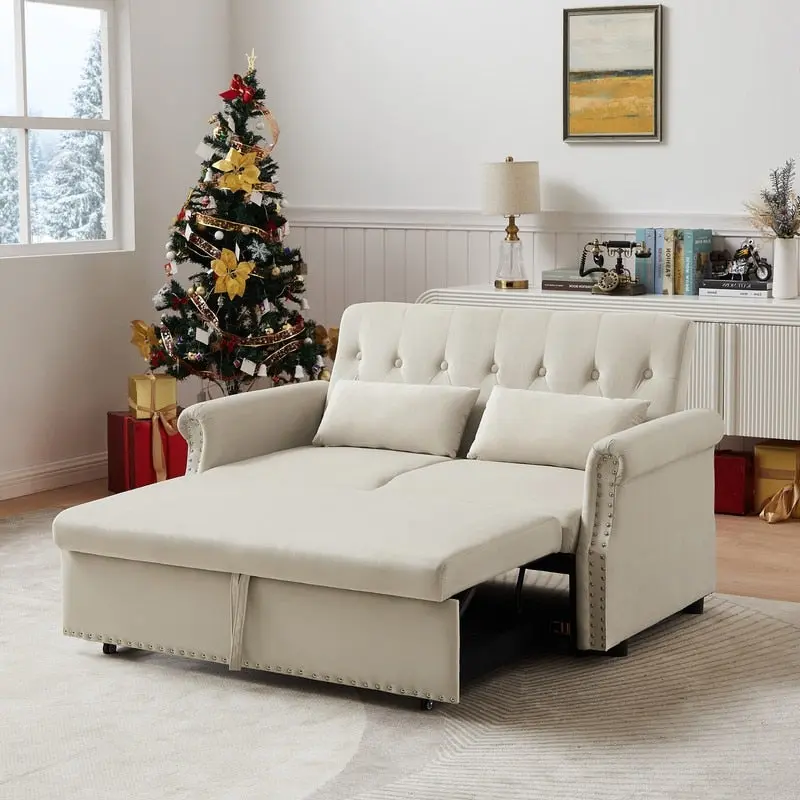 Adjustable Sleeper Sofa with 2 Lumbar Pillows
