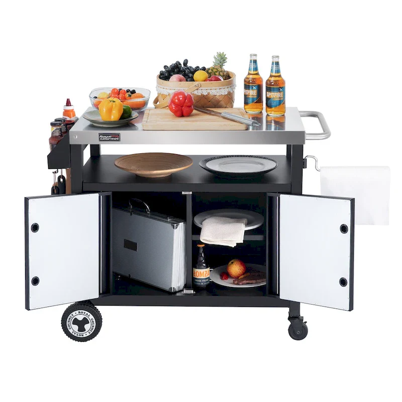 Stainless Steel Outdoor Kitchen Cart with Storage Cabinet