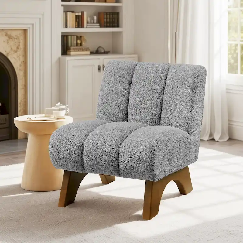 Art Leon Modern Wood and Fabric Accent Sofa Chair