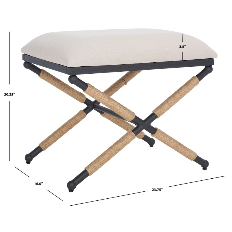 SAFAVIEH Couture Herlinde Hemp Wrapped Ottoman