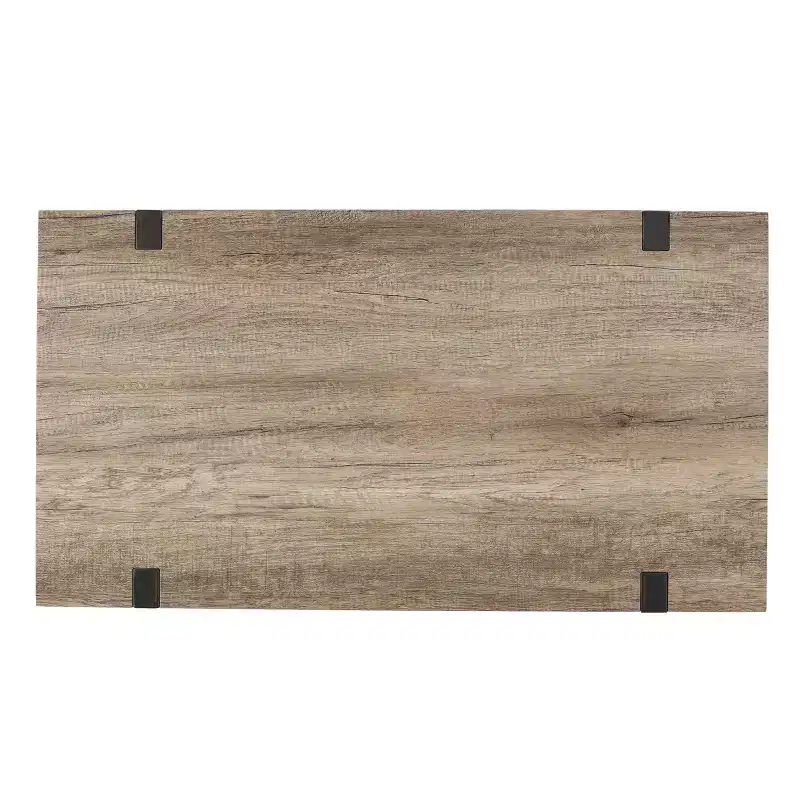43W Industrial Coffee Table Cocktail Table Center Table with Thick Top, Canyon Grey-ModernLuxe