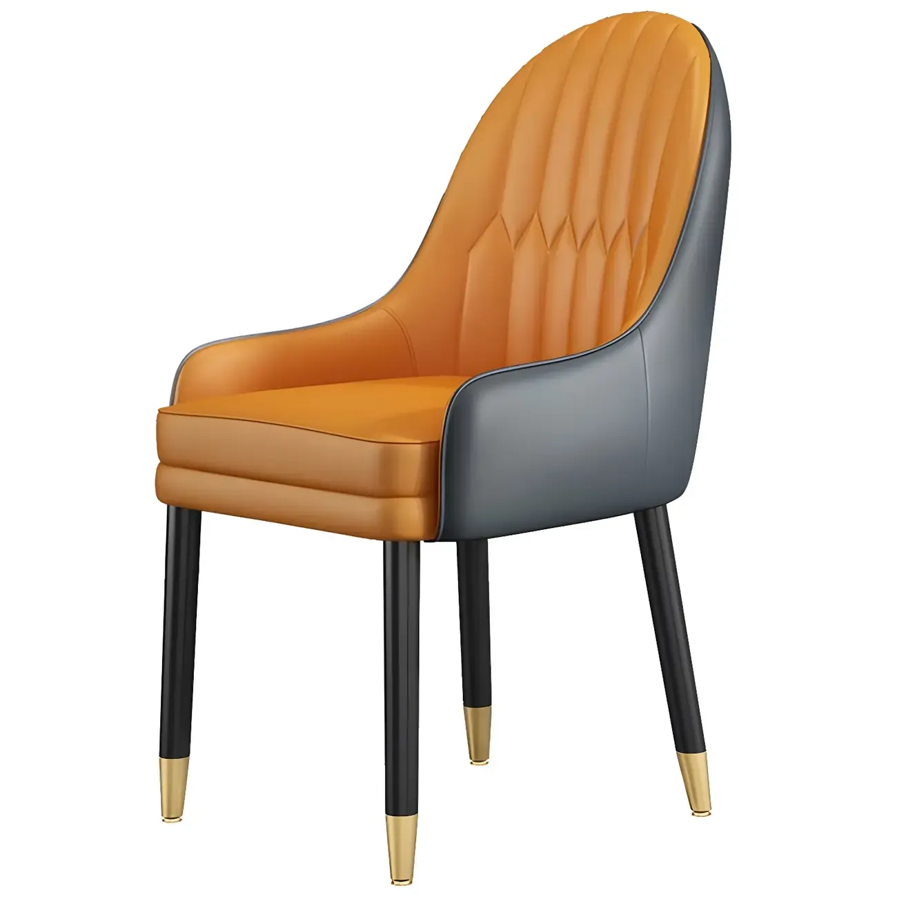 Modern Leather Upholstered Dining Chair with Arms