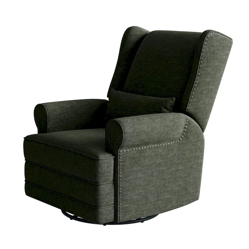 Swivel Recliner Chair with Extra Large Footrest, Grey