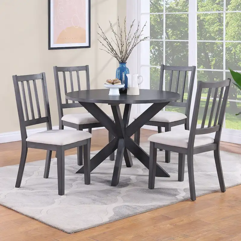 Farmhouse X-Base 42 Diameter Round Dining Table