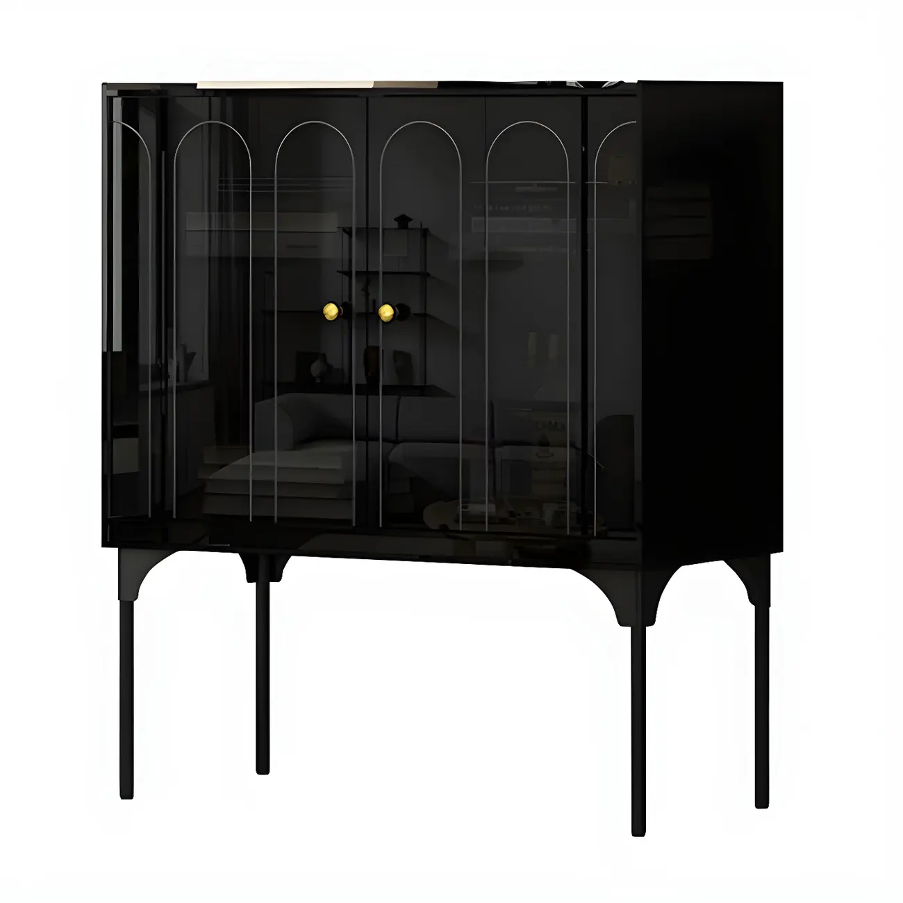 Modern Plastic/Acrylic Sideboard Cabinets with Shelves in Red