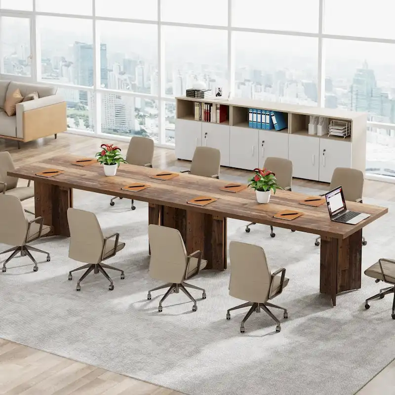 63-Inch Executive Office Desk, Modern Wood Large Computer Desk