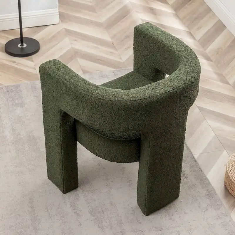 KINWELL 28 Wide Boucle Upholstered Square Armchair