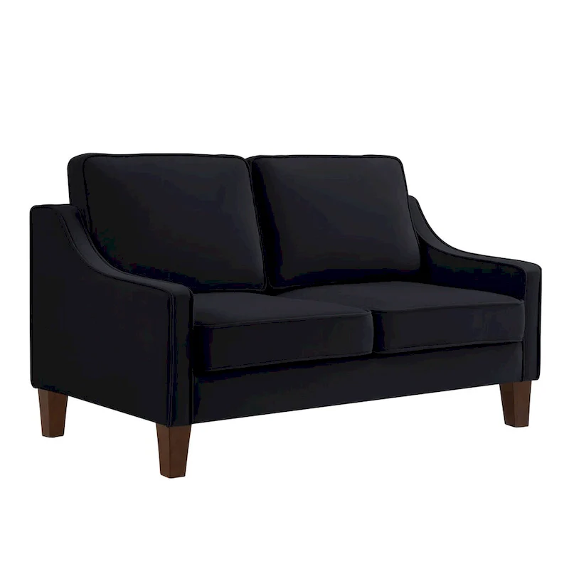 Modern Upholstered Sofa with Removable Cushions and Scooped Arms