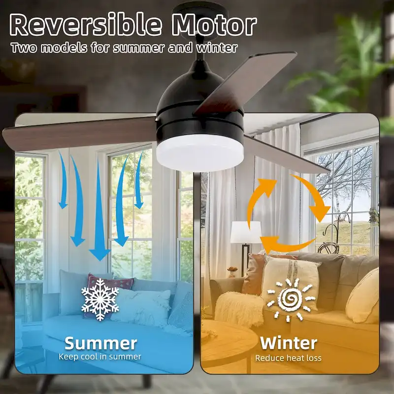 Wood Colour Straight Blade Ceiling Fan Light