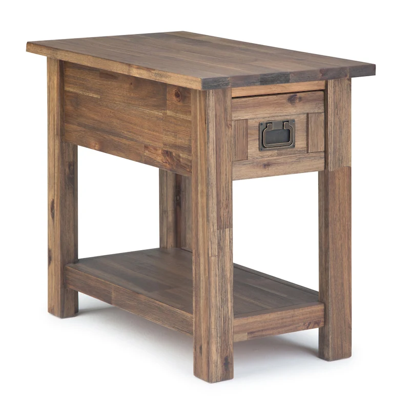 WYNDENHALL Garret SOLID ACACIA WOOD 14 inch Wide Rectangle Rustic Narrow Side Table - 14  W x 24  D x 20  H