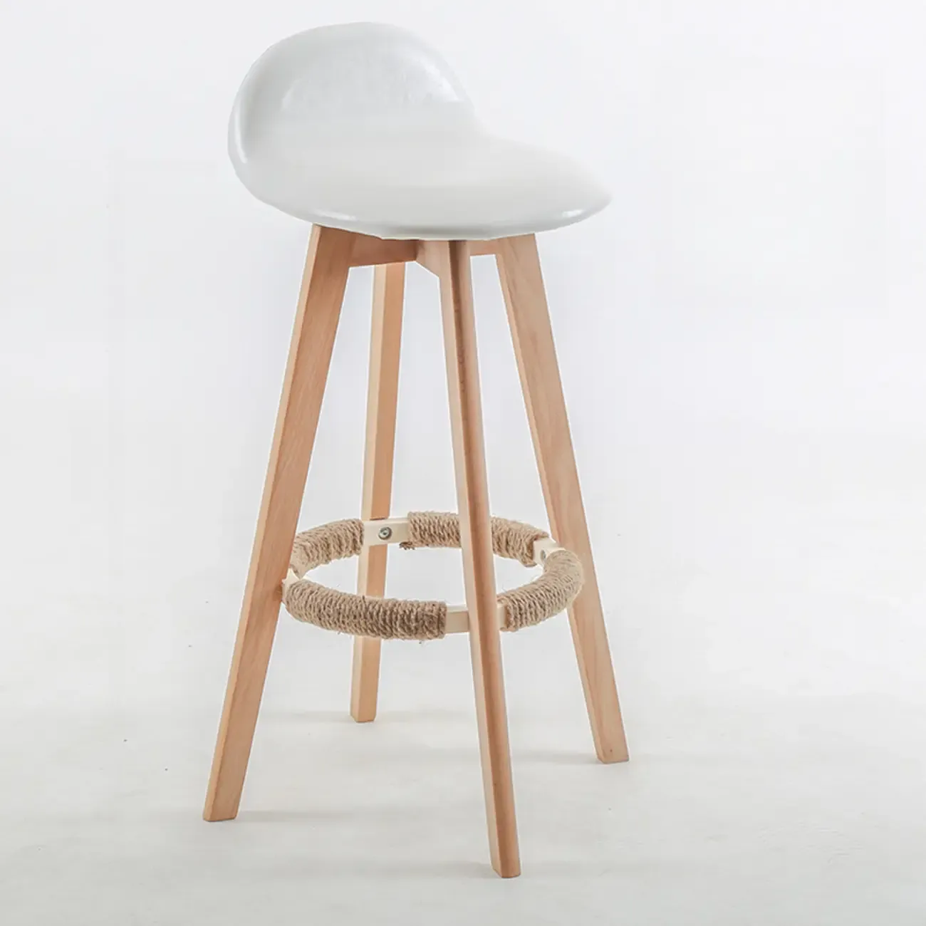 Scandinavian Wood Plush Seat Comfy Design Bar Stool