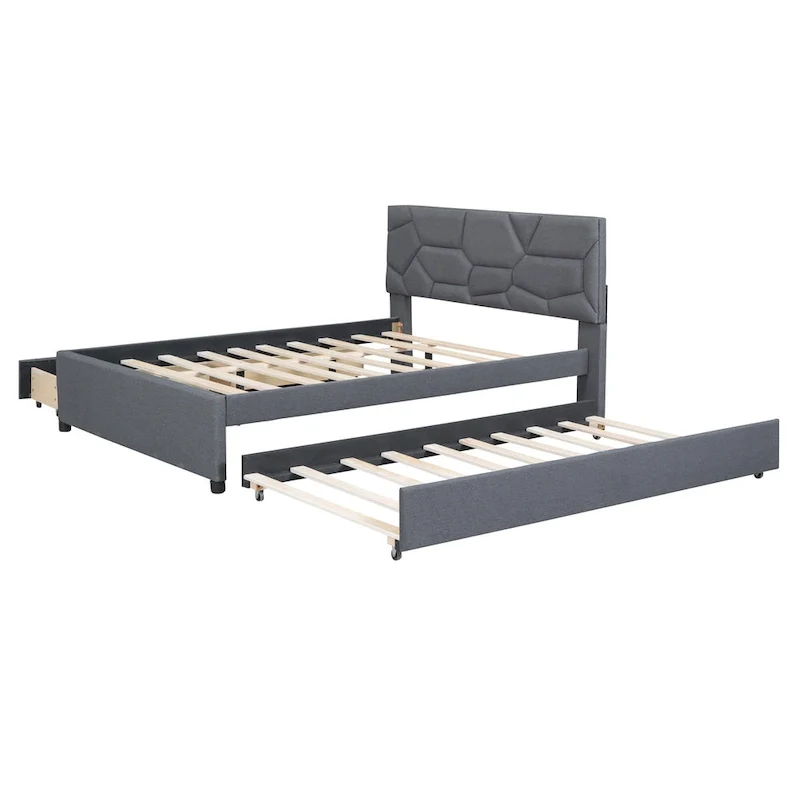Black 4-Piece Chenille Modular Sectional Sofa with Loveseat and Ottomans