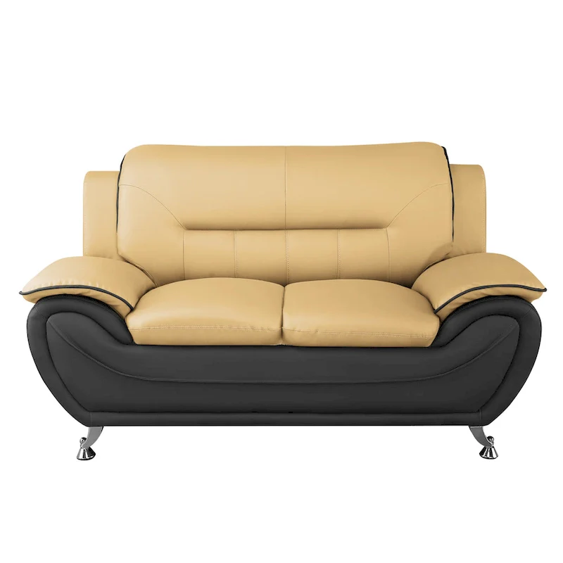 Sanuel 61.3 Faux Leather Pillow Top Arm Loveseat - N/A