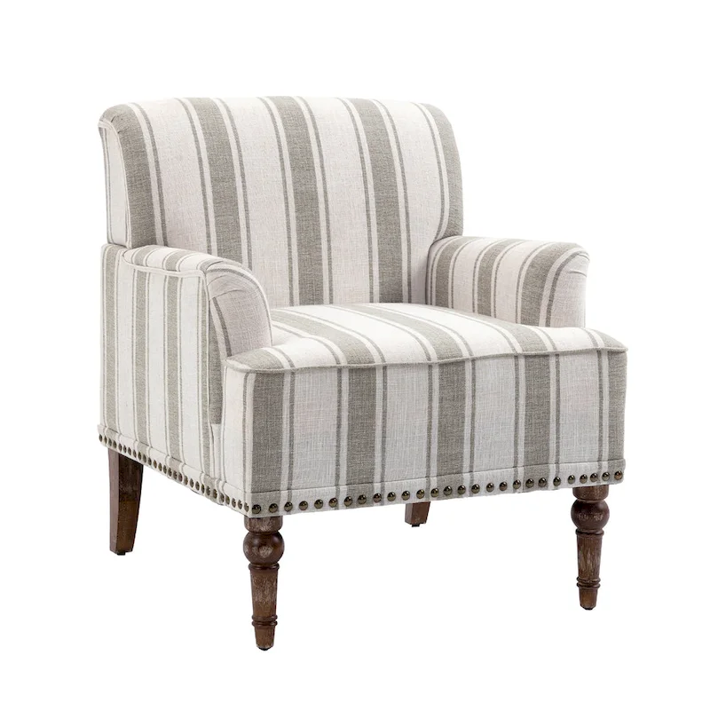 Modern Striped Accent Chairs with Arms