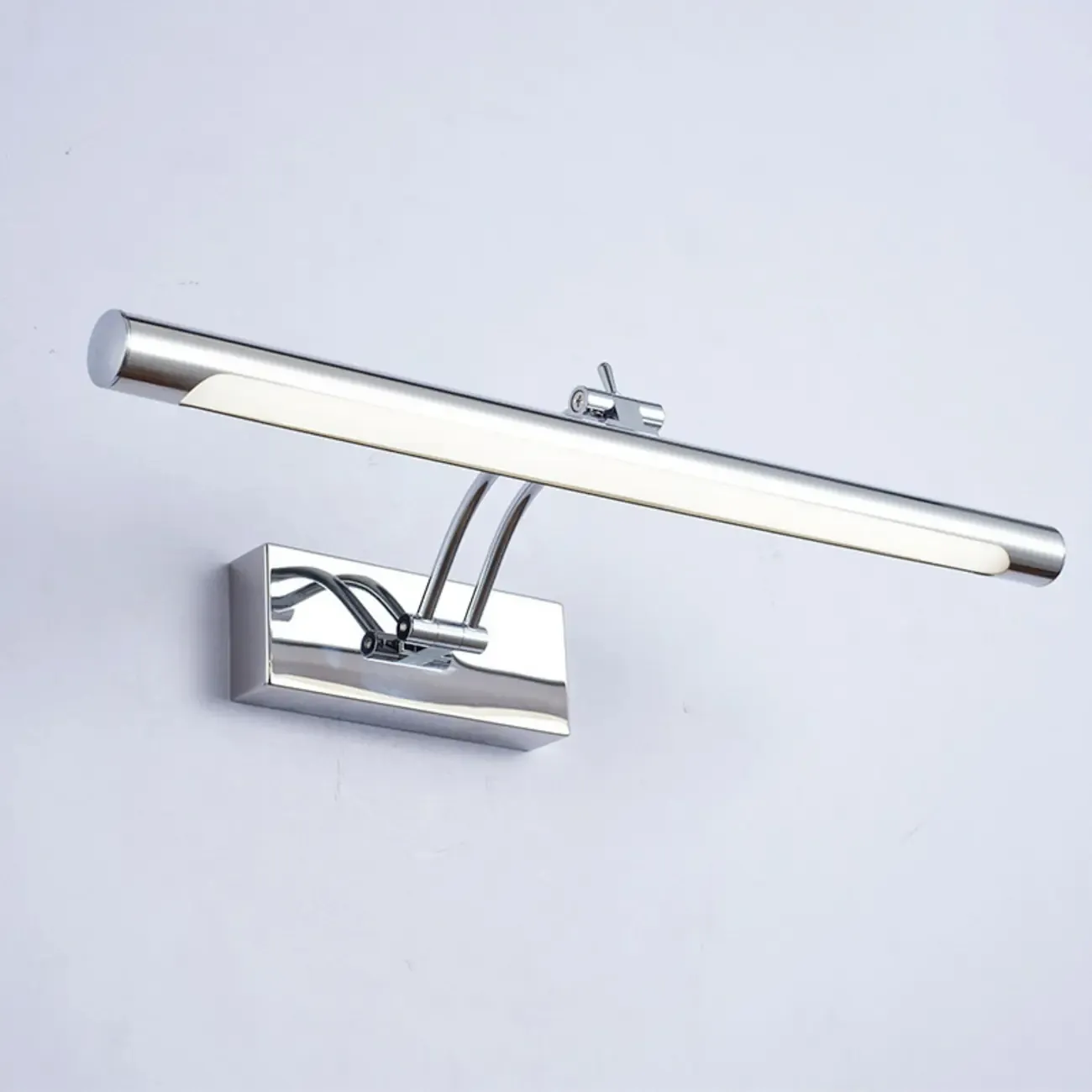 Modern Silver Dimmable LED Vanity Light with Adjustable Arm
