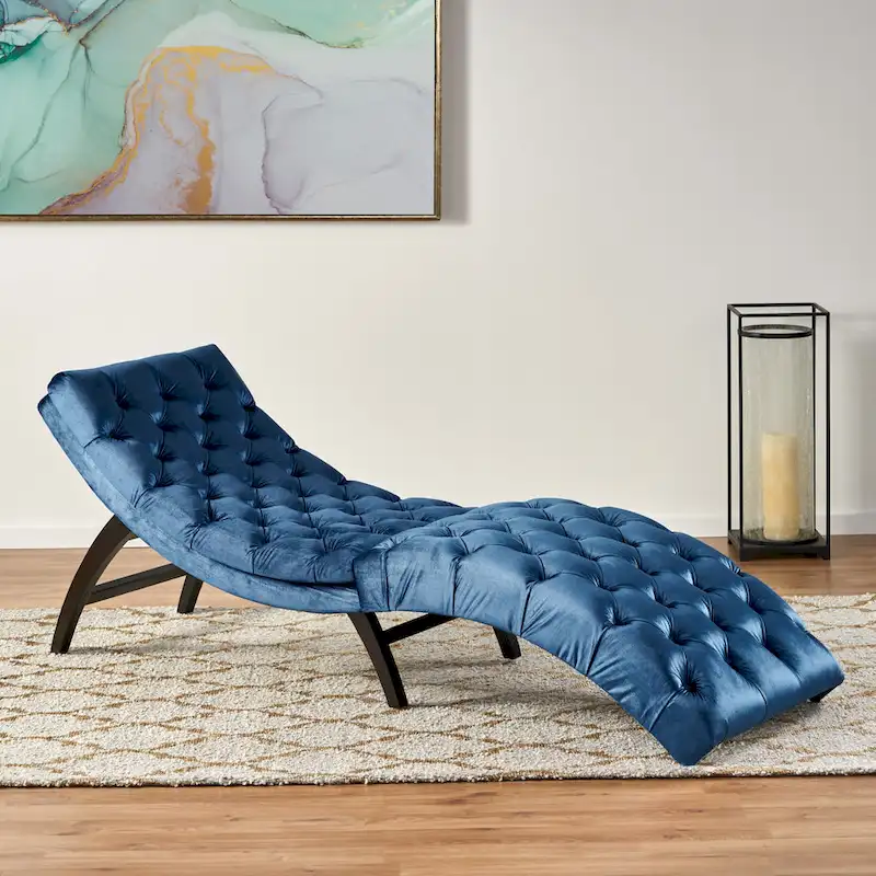 Garret Tufted Velvet Chaise Lounge by Christopher Knight Home
