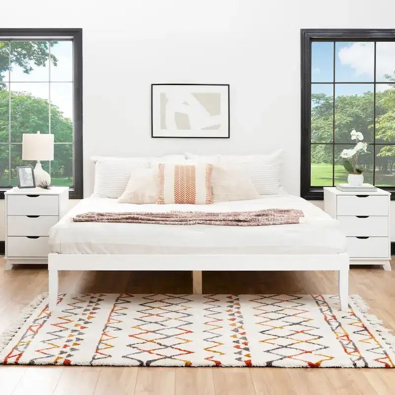 Purcell Bedroom 3-Piece Set with 3-Drawer Nightstands (Set of 2)