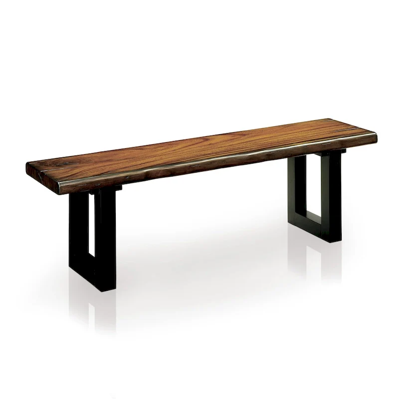 Divo Rustic Oak Solid Wood U-shaped Dining Bench by Furniture of America
