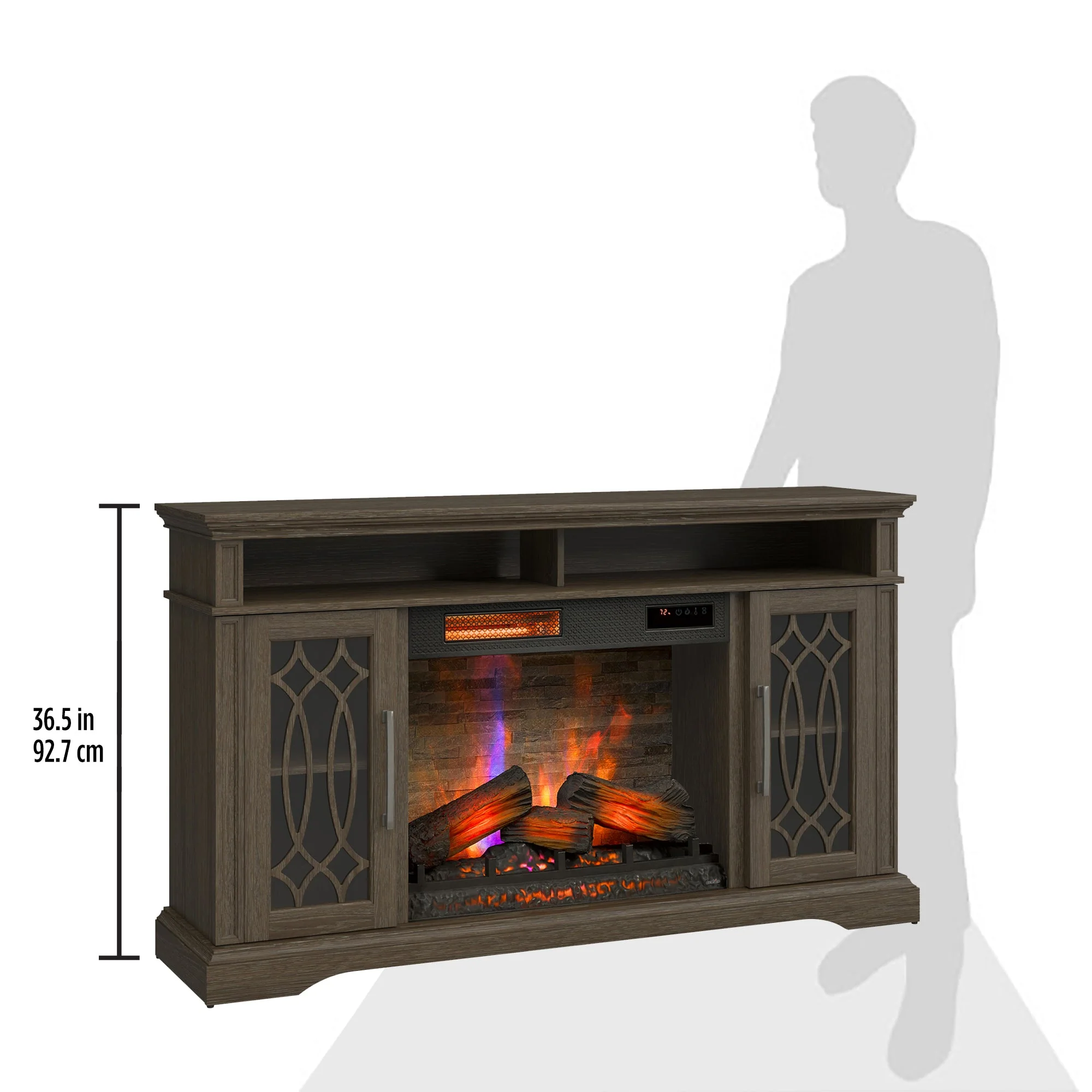 duraflame? Modern Farmhouse Electric Infrared Fireplace TV Stand Media Console with Remote