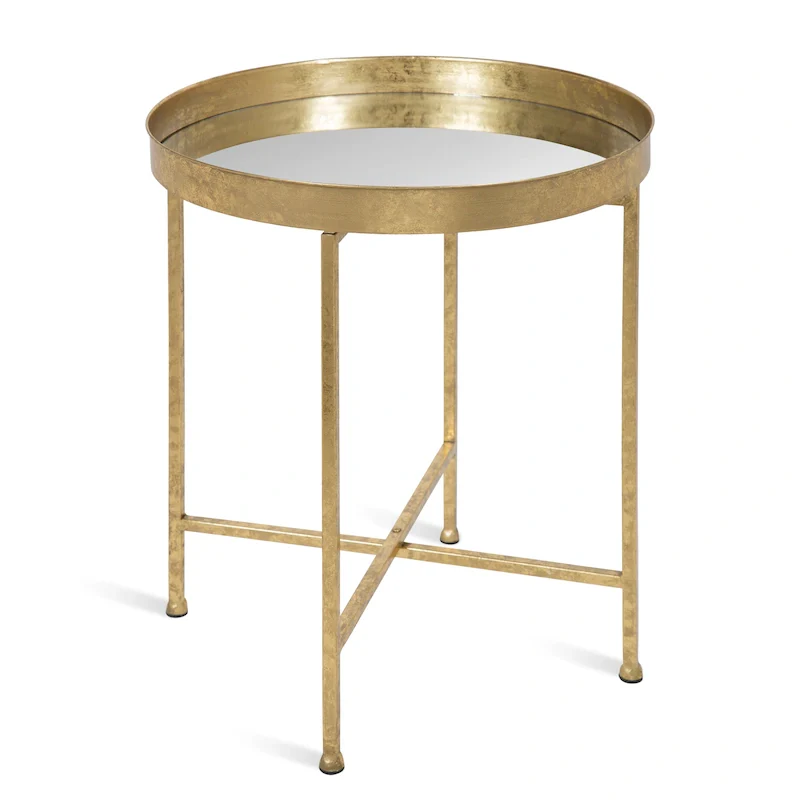 Kate and Laurel Celia Round Metal Side Table - 18.25x18.25x22