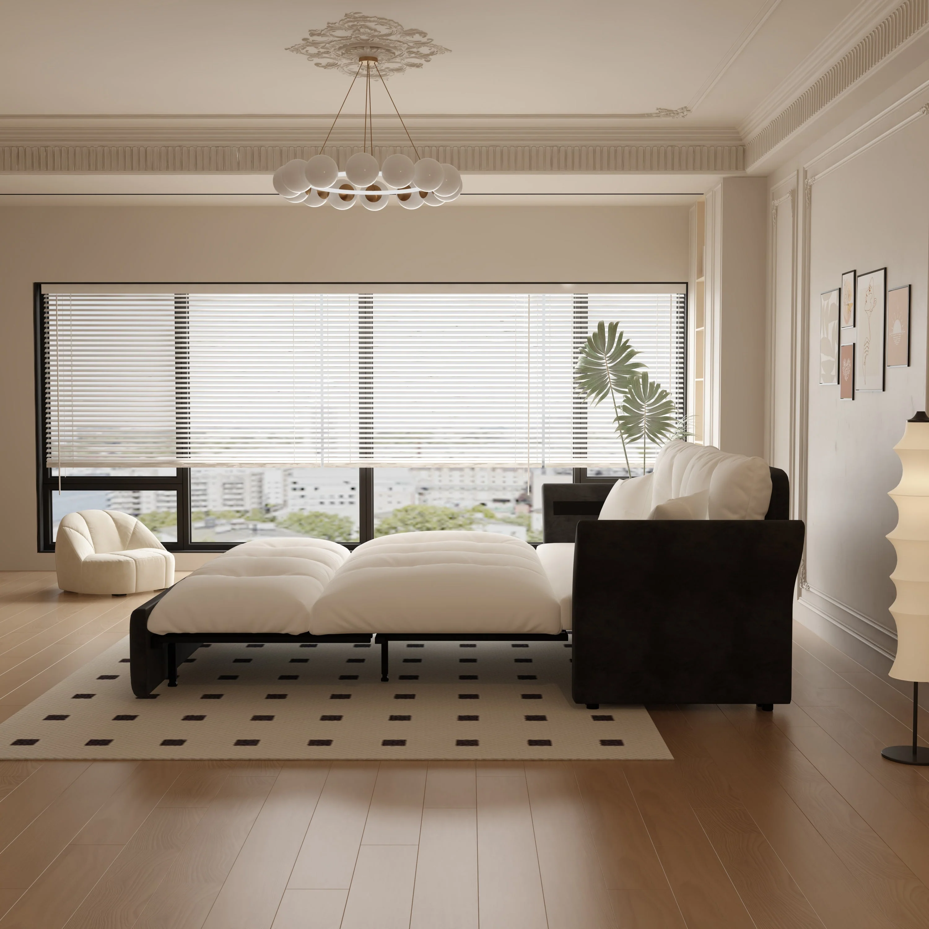 Walker Edison | 3-in-1 Convertible Queen Pull Out Sofa Bed