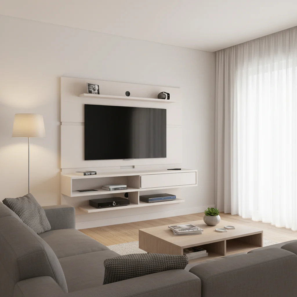 Carbon Loft McNeil Floating Entertainment Center with ShelvesFloating Entertainment Center with Shelves