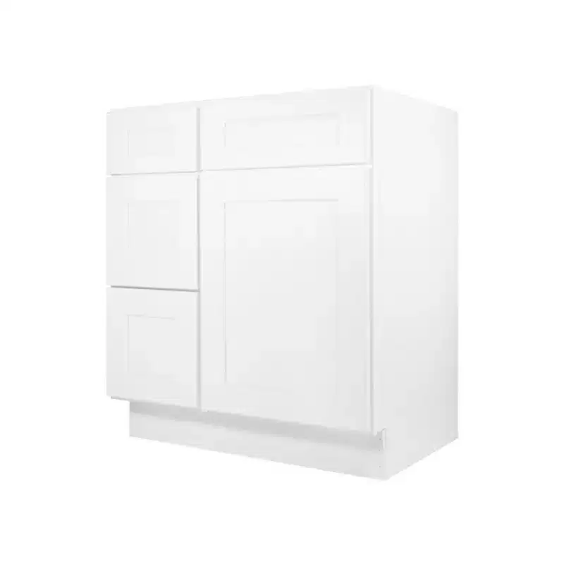 HOMLUX Easy-DIY Combo Bases - Bath Vanity Cabinet without Top in Shaker White