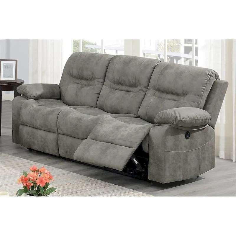 Breathable Leatherette Power Sofa