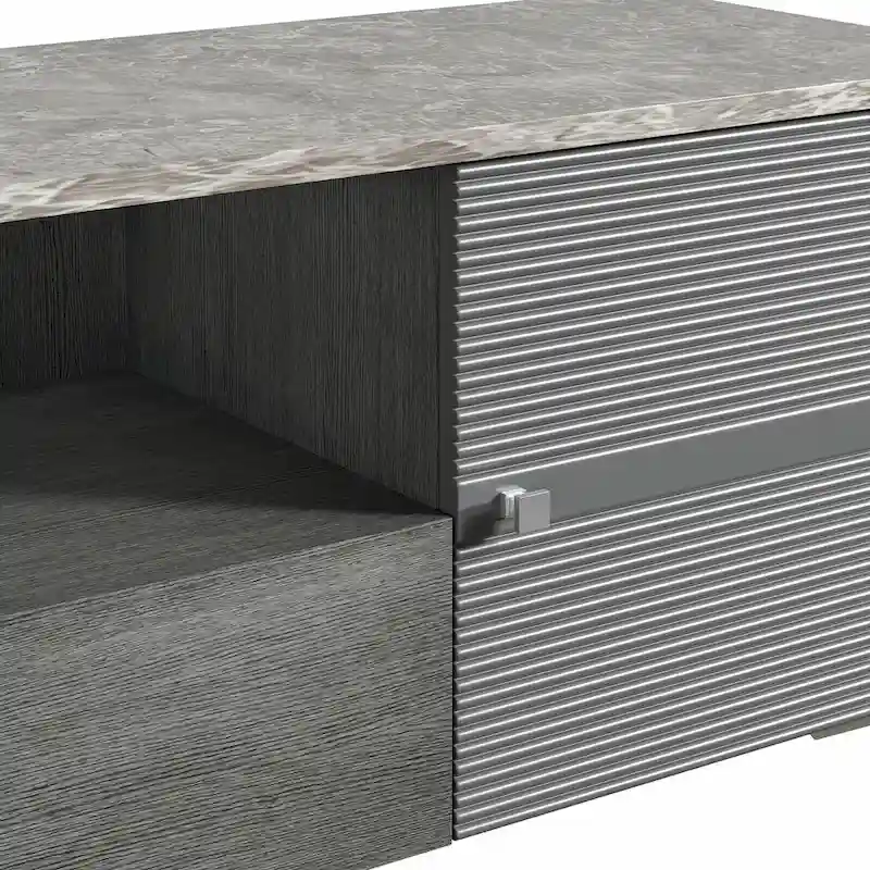 Stylish 70-Inch TV Stand with Marble-Printed Top - 70 in Width