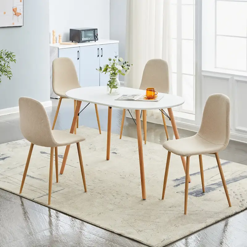 HomyLin Dining Chair Set of 4 Upholstered Fabric Low Back Armless
