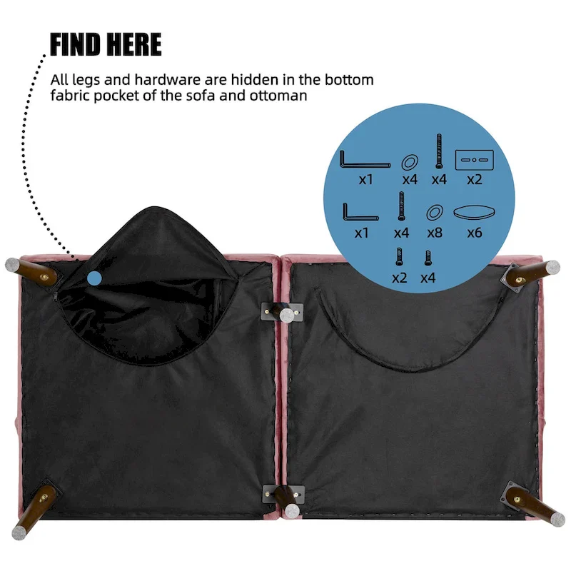 Futzca 60 Small Loveseat, 3 in 1 Cute Convertible Sofa Bed