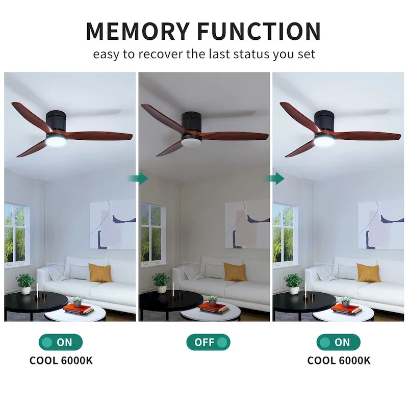 Moasis 60  LED Ceiling Fan Light with 3 Solid Wood Blades