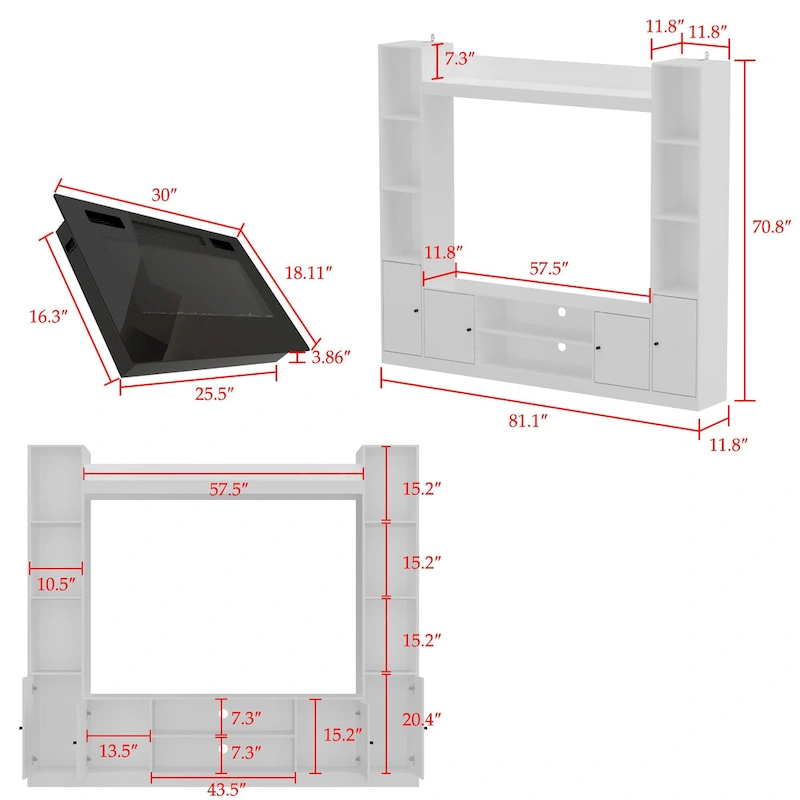TV Stand/Electric Fireplace Ensemble Cozy Stylish Living Room Solution