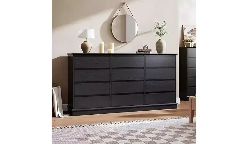12-Drawer Double Dresser with Wide Top, MDF, 63