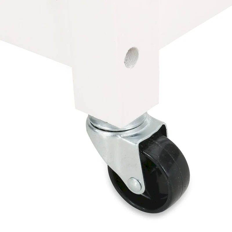 Compact Wooden Kitchen Cart with Wheels Shelves and Drawer