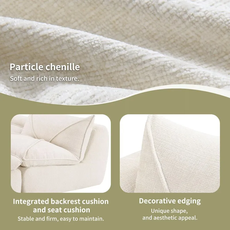 116  Fully Compressed Sofa with High Density Foam,Particle Chenille