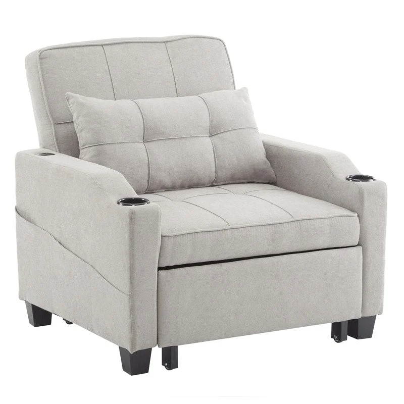 Chair Bed, Sleeper Sofa Chair Bed 3 in 1, Adjustable Recliner,Armchair, Sofa, Bed, Linen