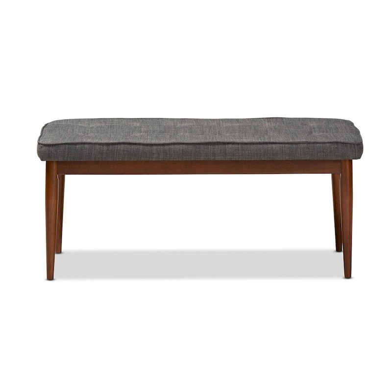 Mid-Century Modern Fabric Upholstered Dining Bench